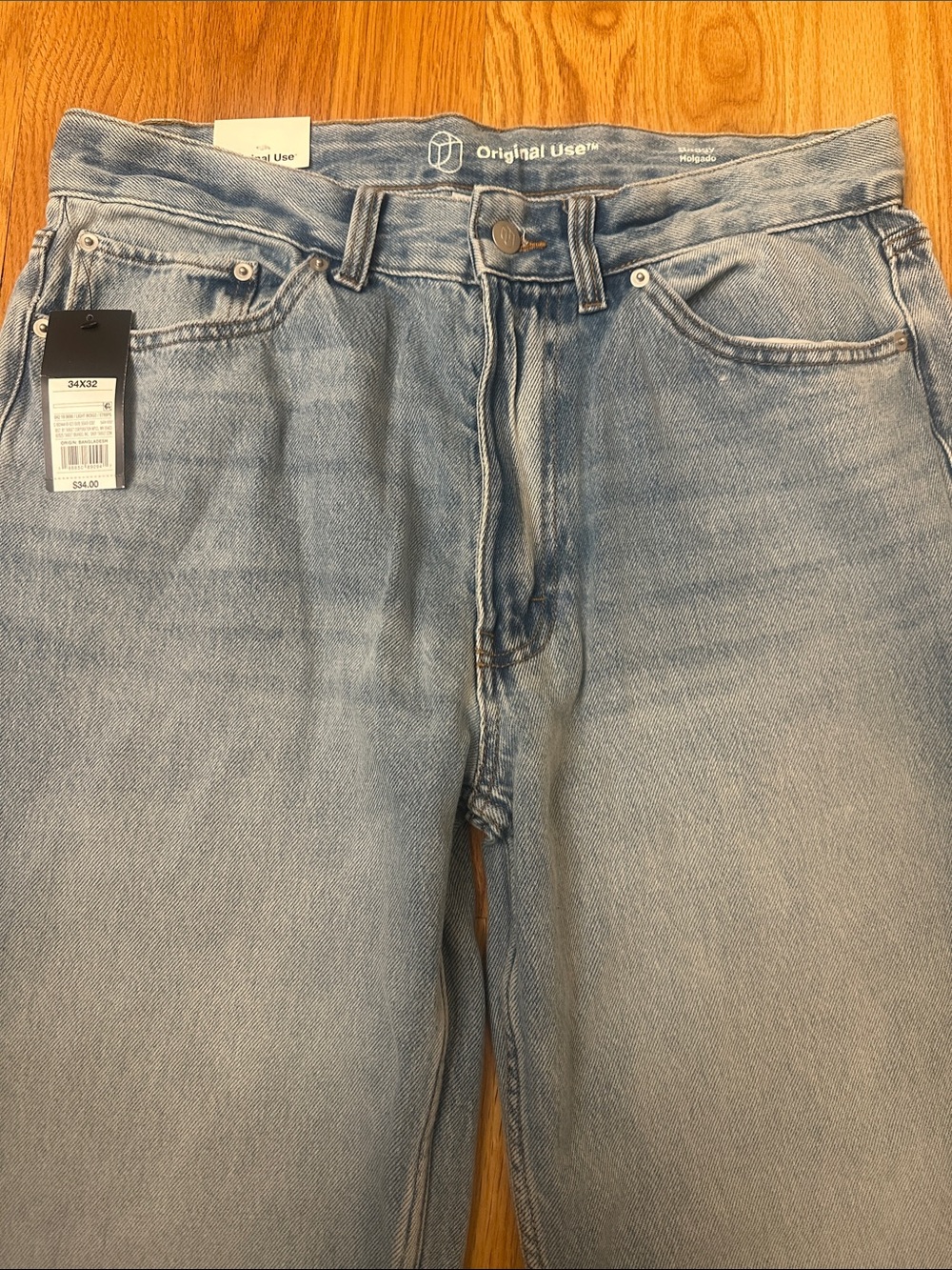 Original Use Light Wash Relaxed Straight Men’s Jeans - Picture 2 of 5